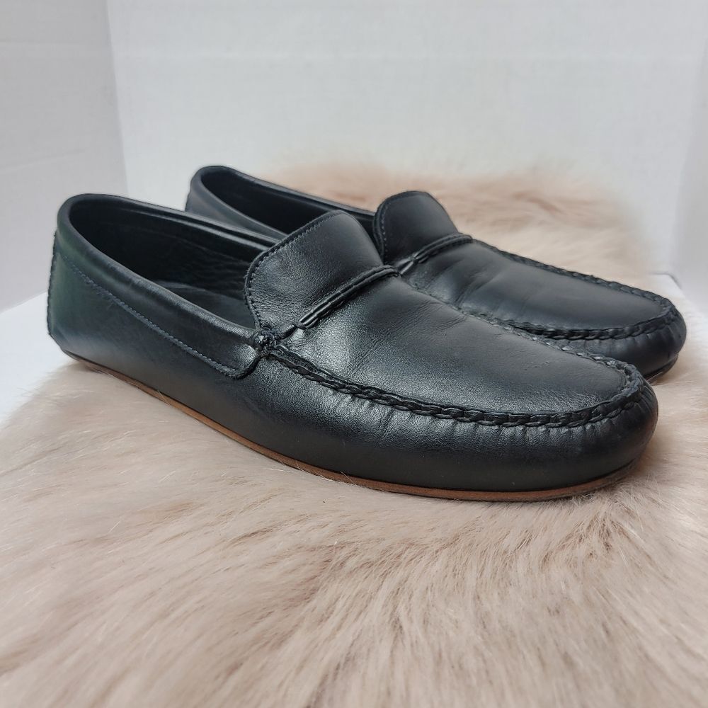 Allen Edmonds "Super Sport Driver" Men's Black Leather Driver Loafers 9.5 D